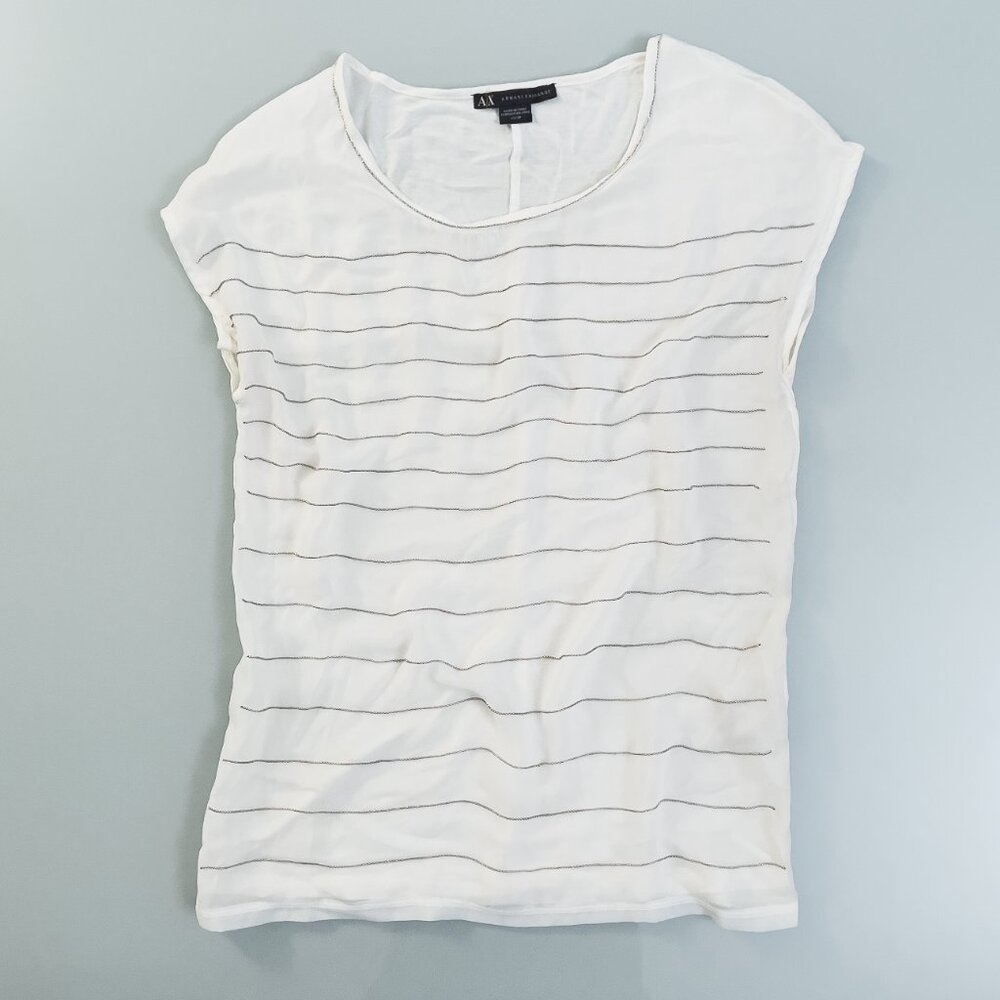 ARMANI EXCHANGE Chain Top, White, Size XS